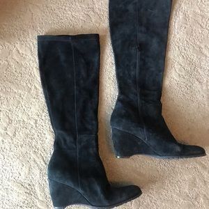 Knee high suede boots